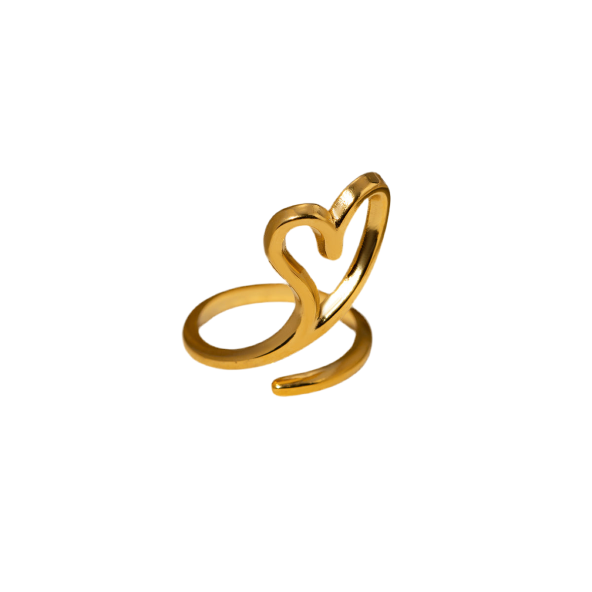 Stainless Steel Cutout Heart Bypass Ring